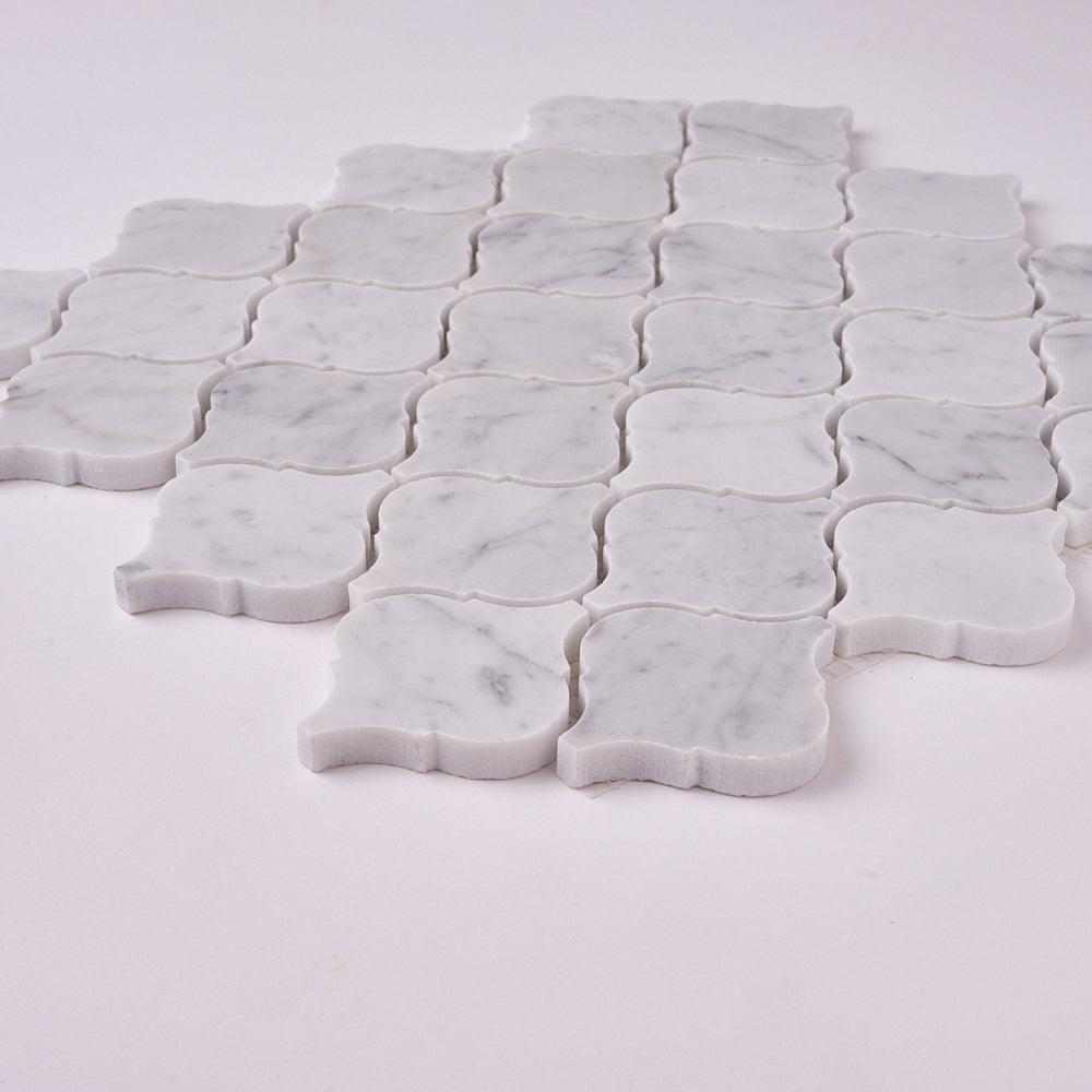 Carrara White Marble Lantern Arabesque Mosaic Polished/Honed