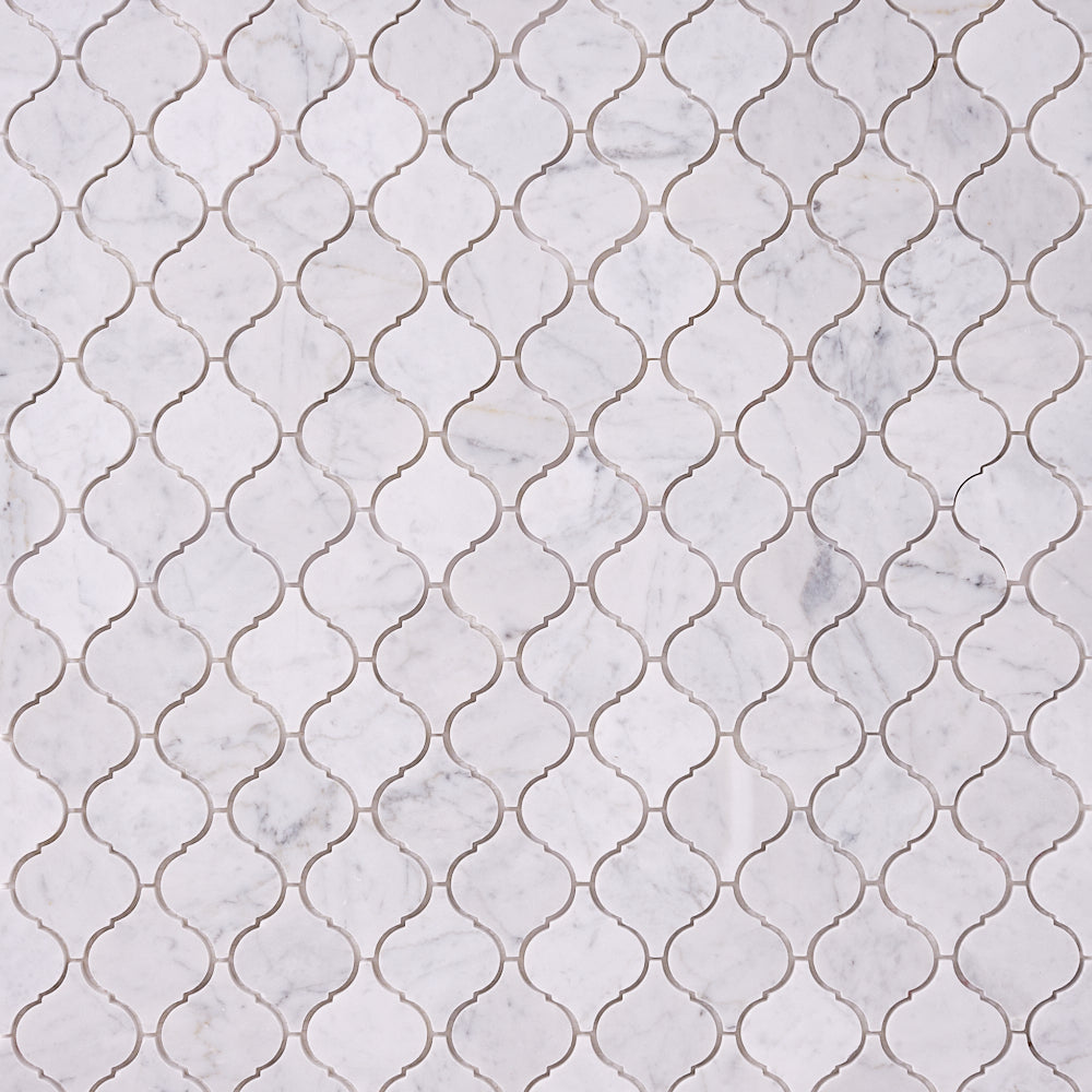 Carrara White Marble Lantern Arabesque Mosaic Polished/Honed