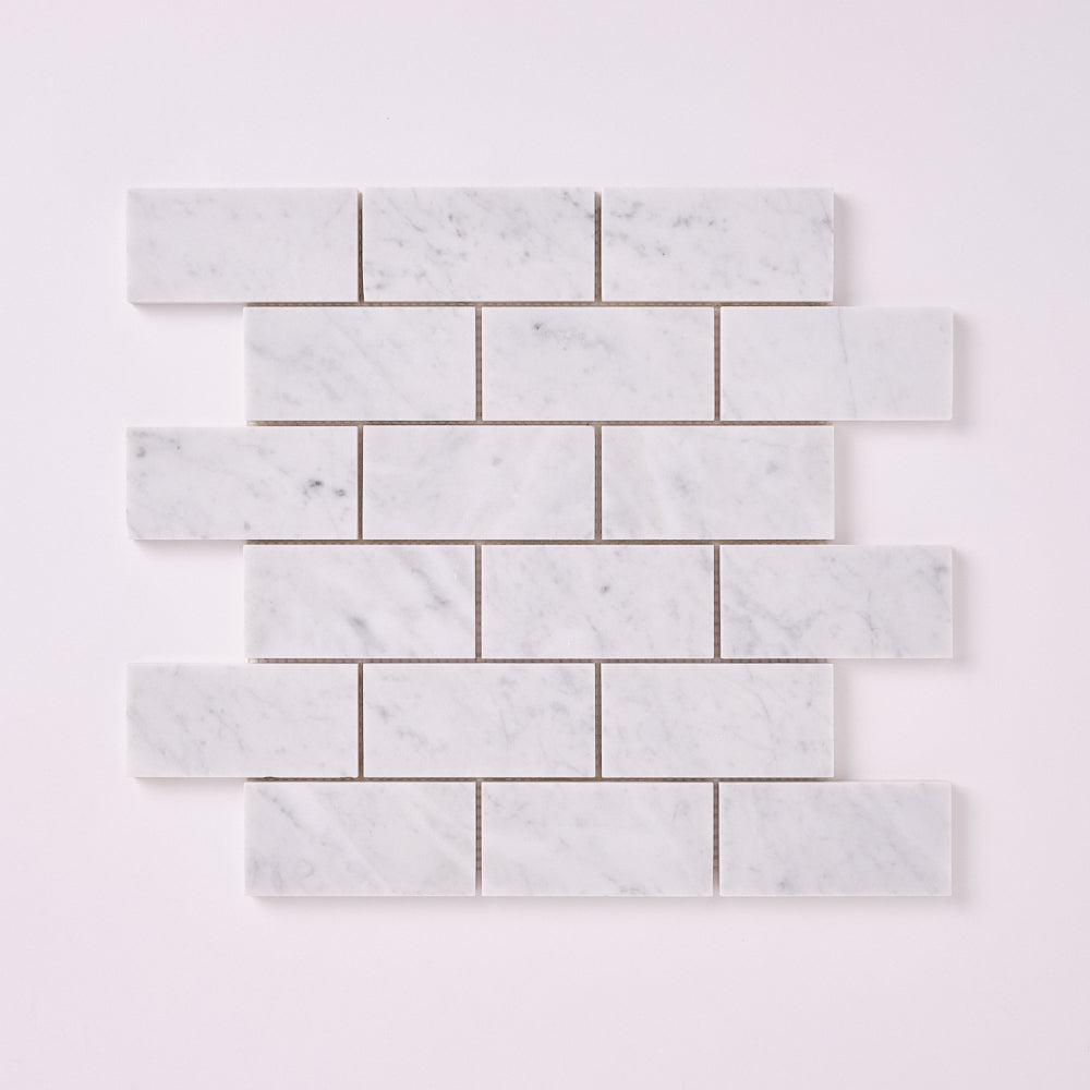 Carrara White Marble 2x4 Mosaic Polished/Honed