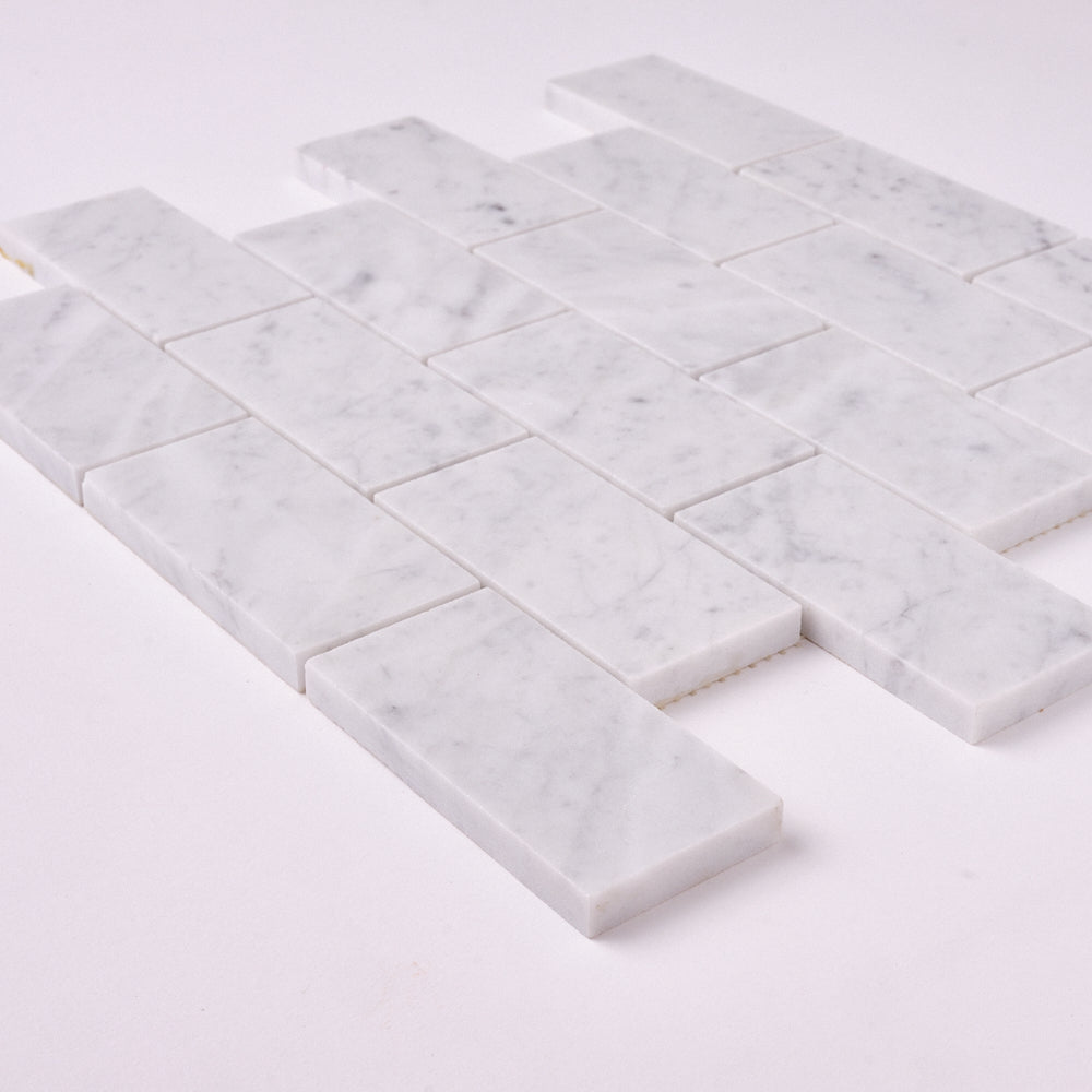 Carrara White Marble 2x4 Mosaic Polished/Honed