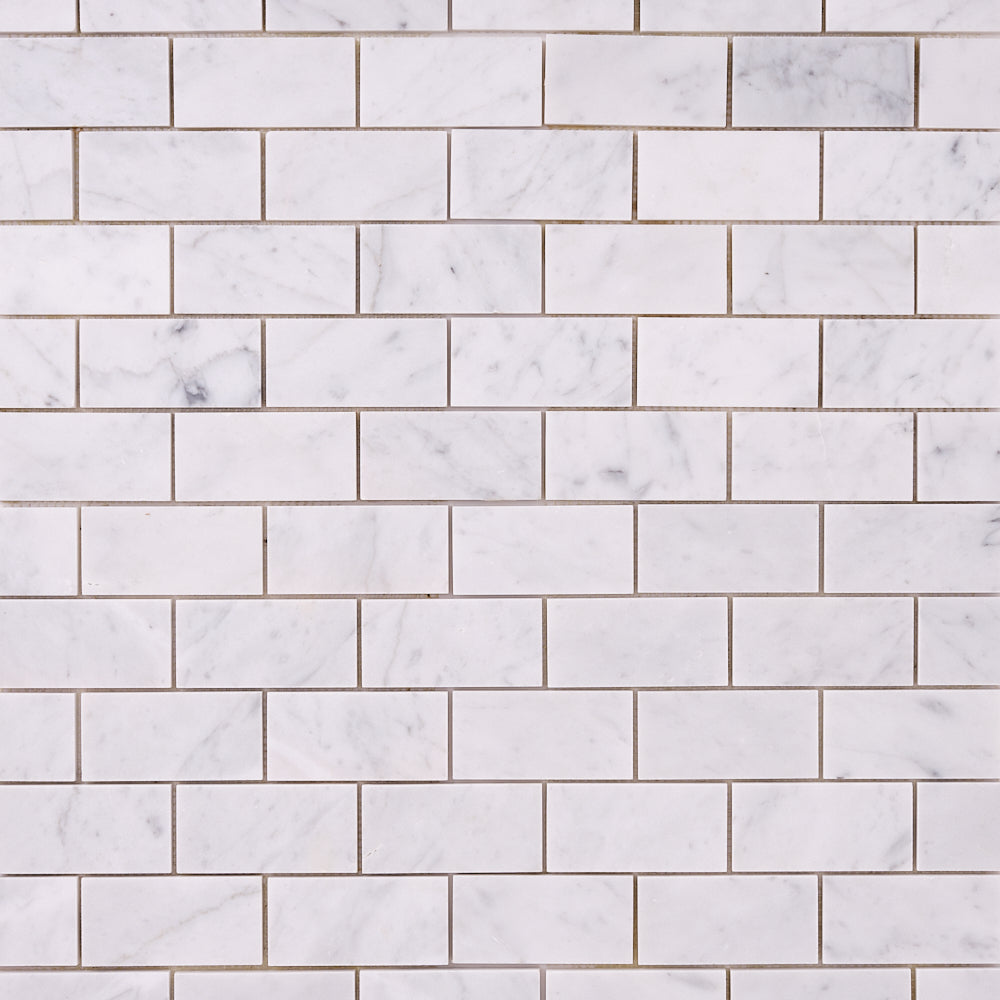 Carrara White Marble 2x4 Mosaic Polished/Honed