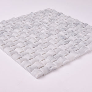 Carrara White 3D Pillow Marble Mosaic