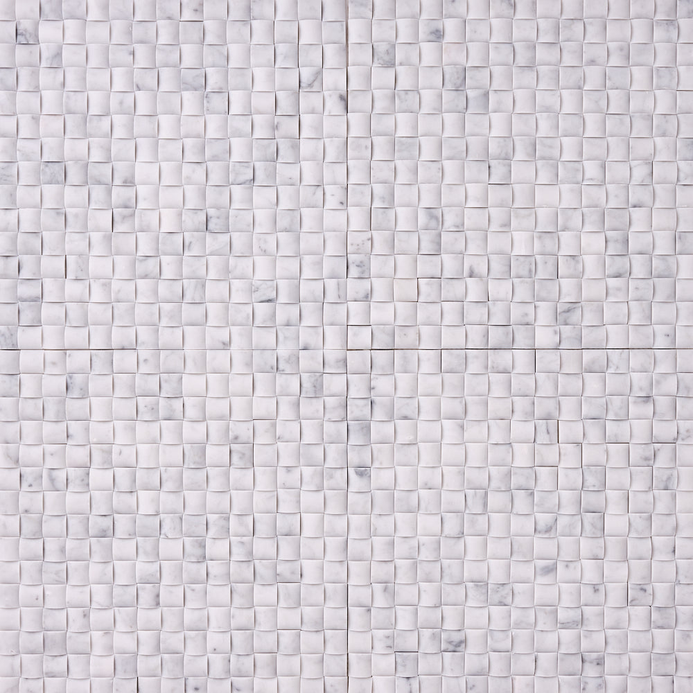 Carrara White 3D Pillow Marble Mosaic