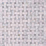 Load image into Gallery viewer, Carrara White Kenzy Basketweave with Blue Marble Polished/Honed
