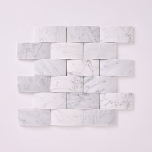 Carrara White 3D Cladding Marble Mosaic