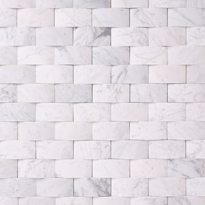 Carrara White 3D Cladding Marble Mosaic