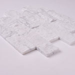 Load image into Gallery viewer, Carrara White Marble 2x4 Split Faced Mosaic Tile
