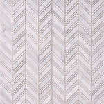 Load image into Gallery viewer, Carrara White Chevron Marble Mosaic with Carrara Strips
