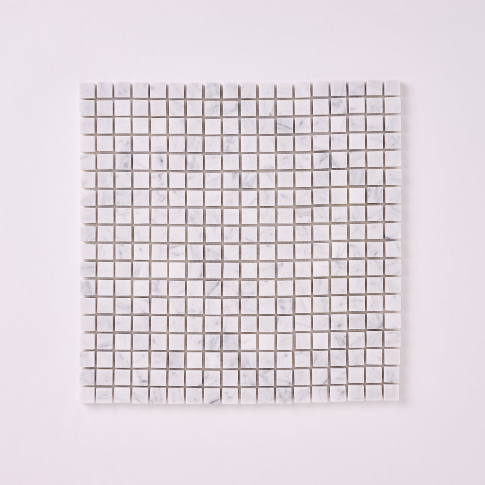 Carrara White Marble 5/8 x 5/8 Mosaic Polished/Honed
