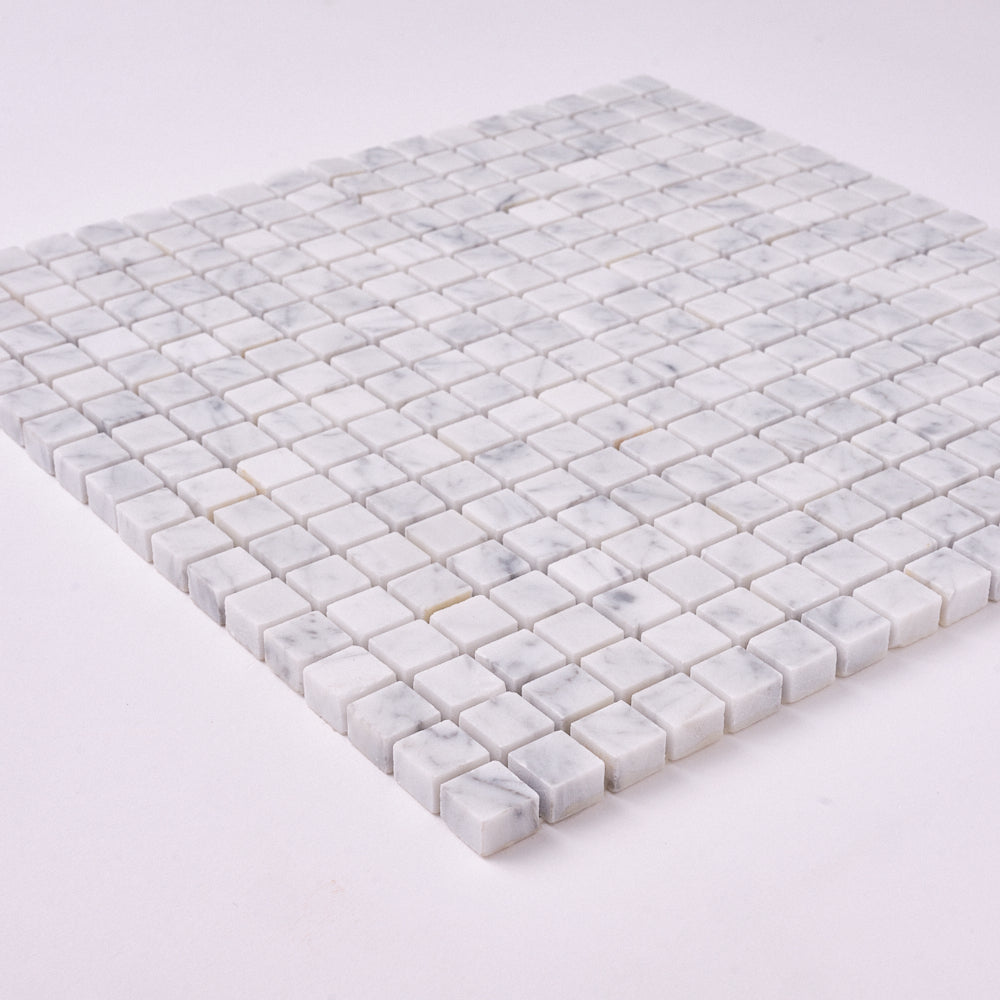 Carrara White Marble 5/8 x 5/8 Mosaic Polished/Honed