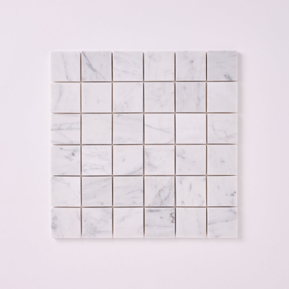 Carrara White 2×2 Polished/Honed Marble Mosaic
