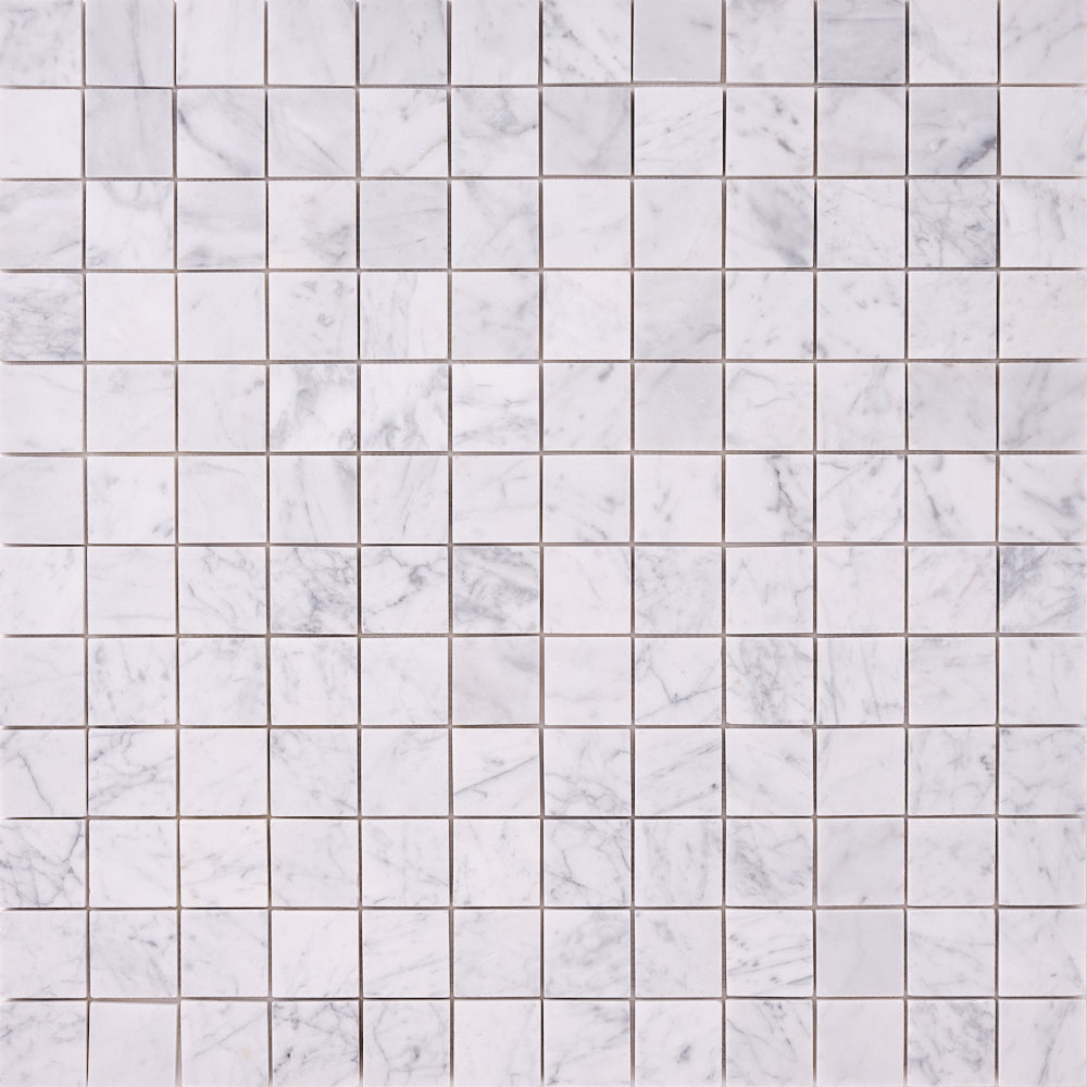 Carrara White 2×2 Polished/Honed Marble Mosaic
