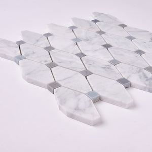 Carrara White Octave with Blue Marble Polished/Honed
