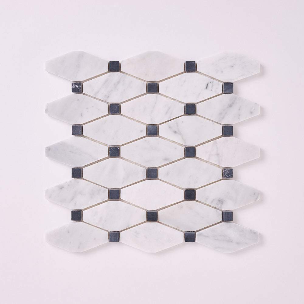 Carrara White Octave with Black Marble Polished/Honed