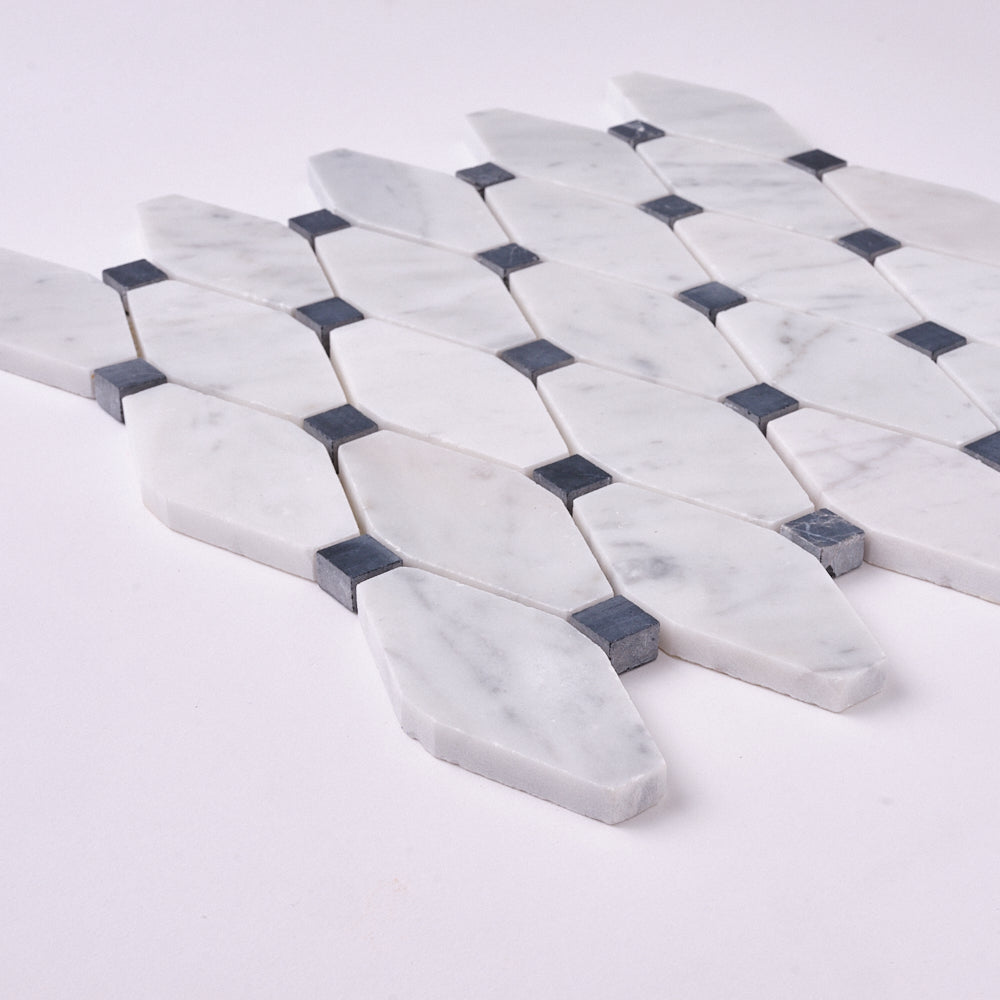 Carrara White Octave with Black Marble Polished/Honed