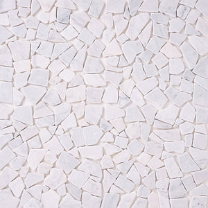 Carrara White Pebble Marble Mosaic Tumbled