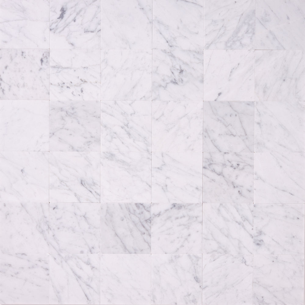 Carrara White 4×4 Polished/Honed Marble Tile