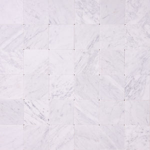 Carrara White Marble 4x4 Tumbled Tile