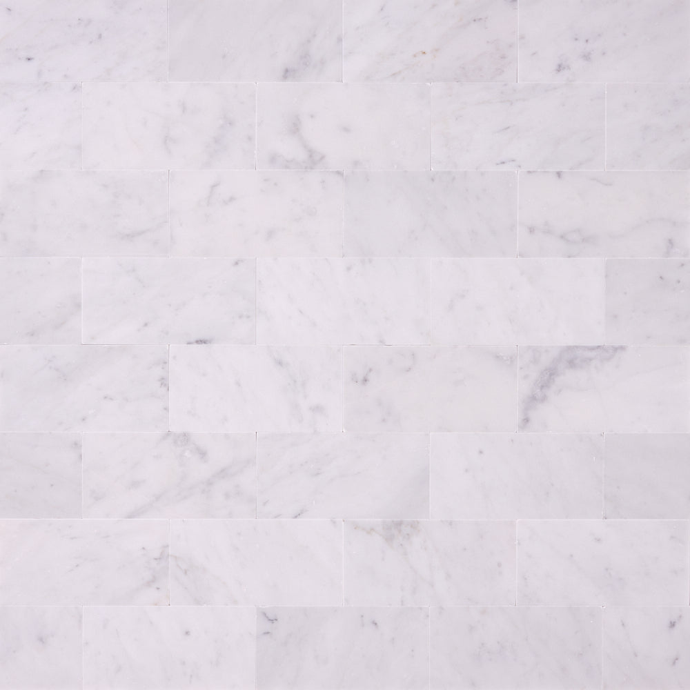 Carrara White Marble 3x6 Subway Tile Polished/Honed