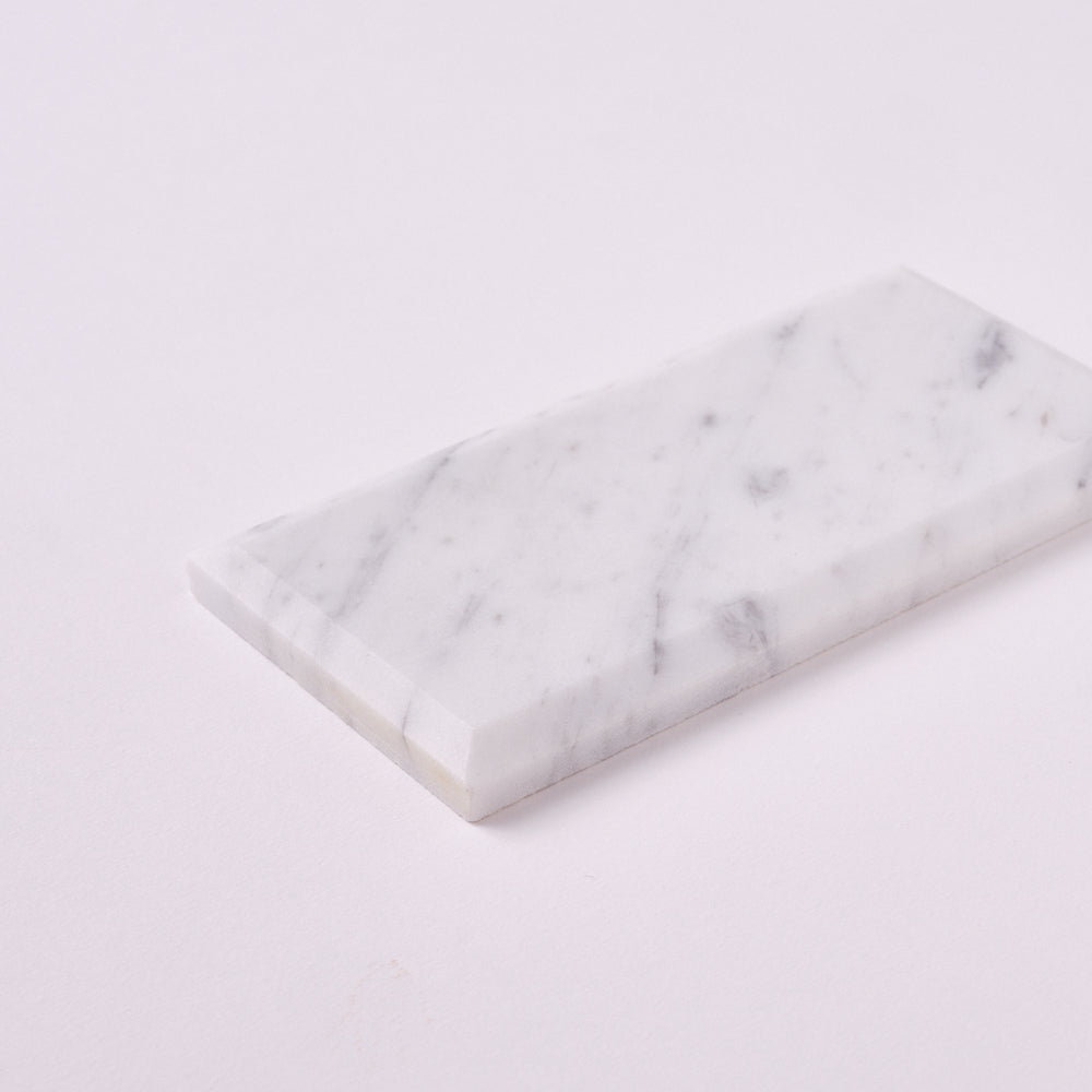 Carrara White 3x6 Beveled Subway Polished/Honed Marble Tile