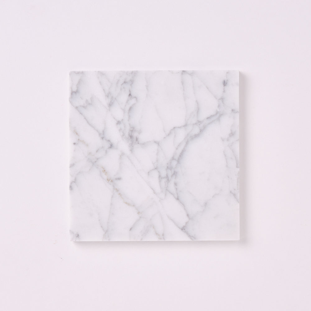 Carrara White 6×6 Polished/Honed Marble Tile