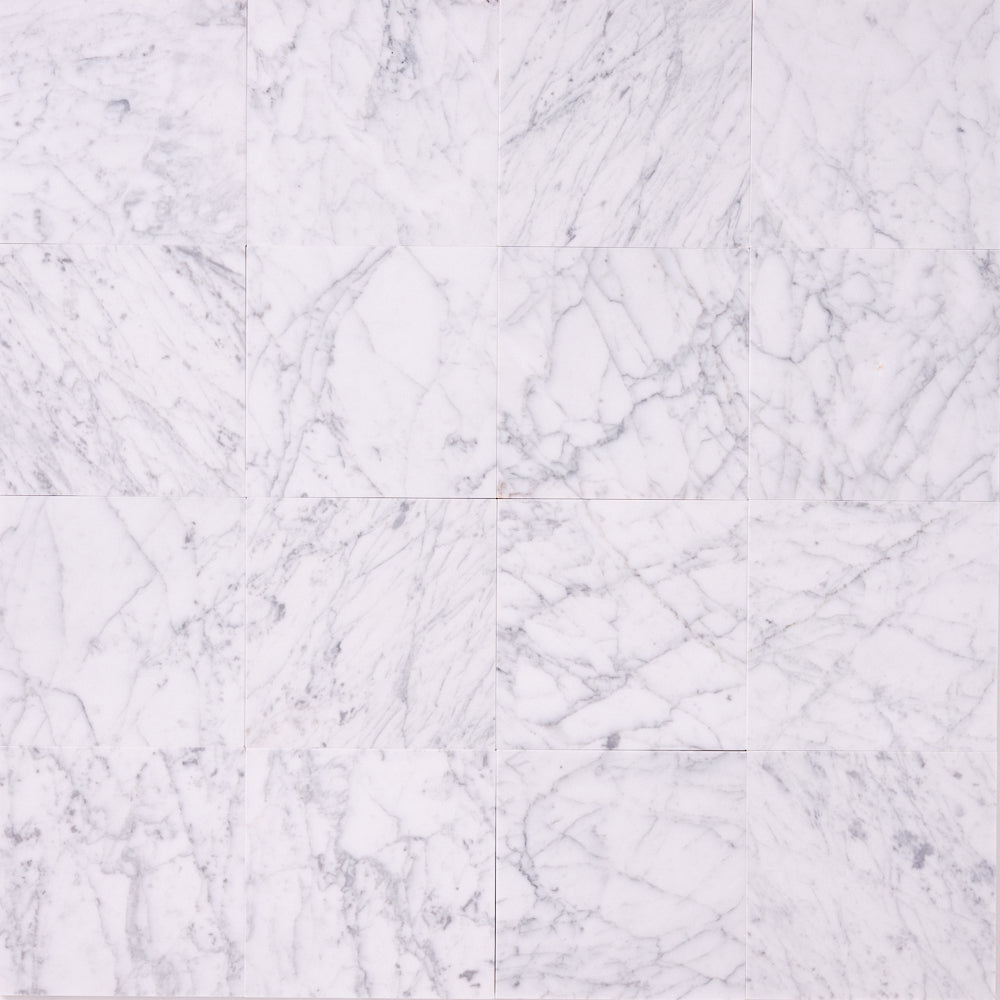 Carrara White 6×6 Polished/Honed Marble Tile