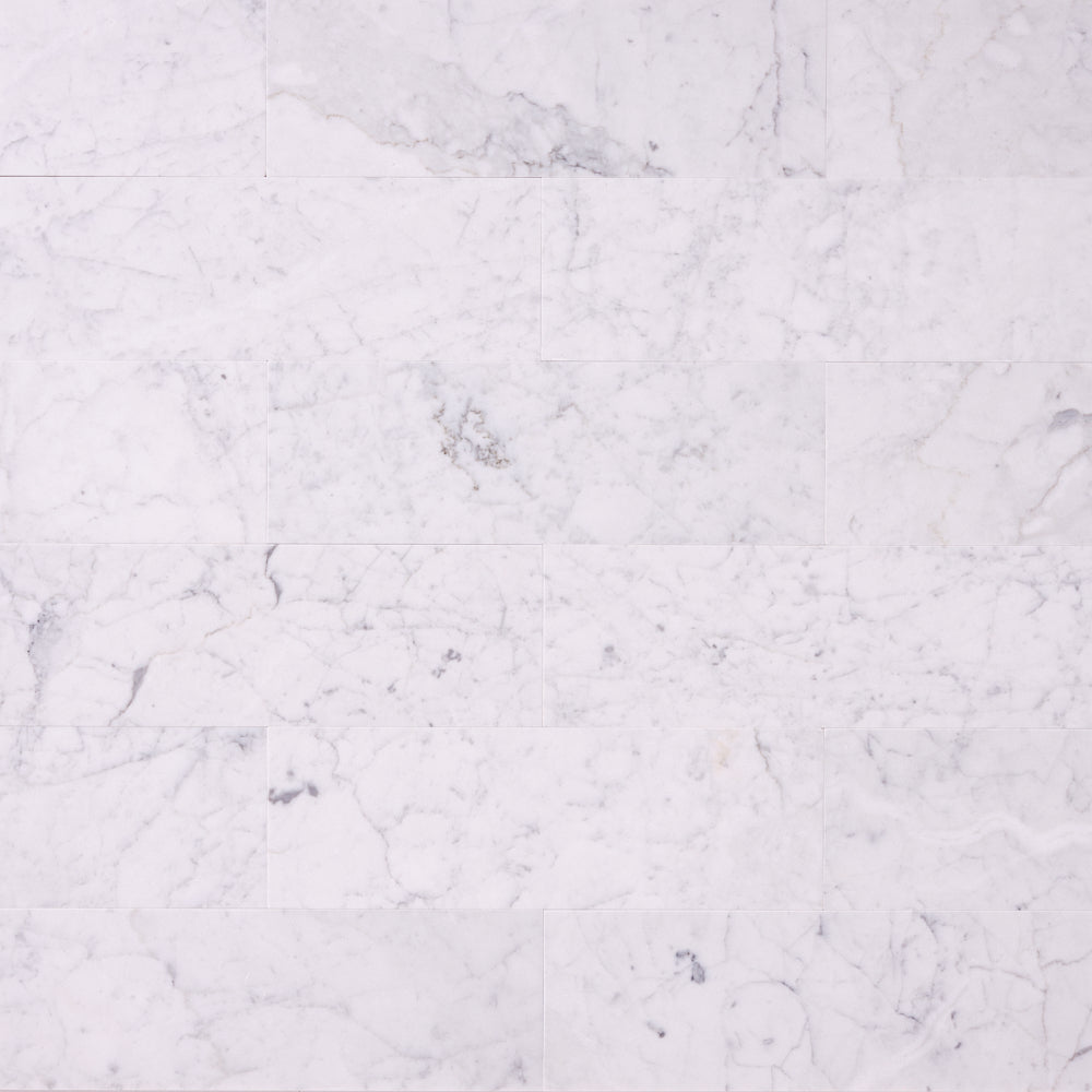 Carrara White 4x12 Subway Marble Tile Polished/Honed