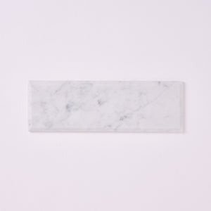 Carrara White 4x12 Beveled Marble Tile