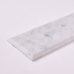 Load image into Gallery viewer, Carrara White 4x12 Beveled Marble Tile
