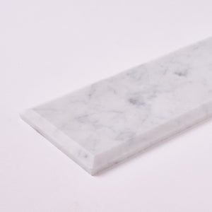 Carrara White 4x12 Beveled Marble Tile