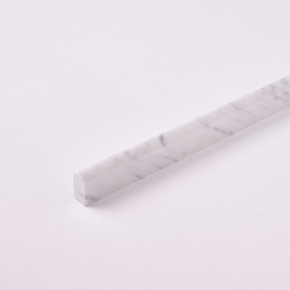 Carrara White Marble 1/2X12 Pencil Linear Polished/Honed
