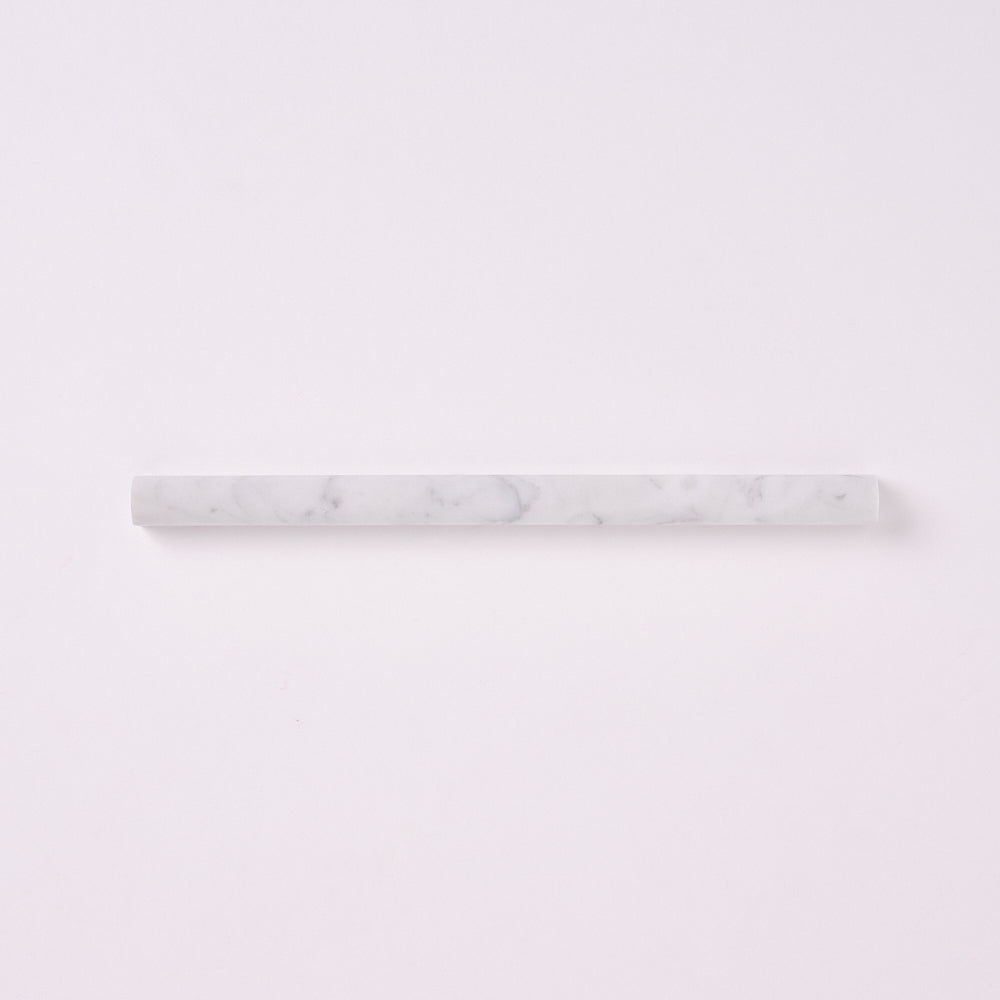 Carrara White Marble 3/4X12 Bullnose Liner Polished/Honed
