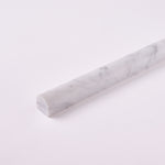 Load image into Gallery viewer, Carrara White Marble  3/4X12 Bullnose Liner Polished/Honed
