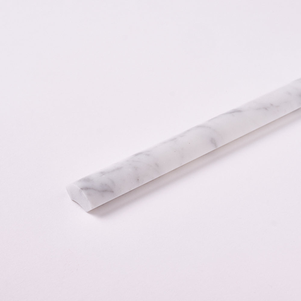 Carrara White 1×12 Quarter Round Trim Marble Polished/Honed