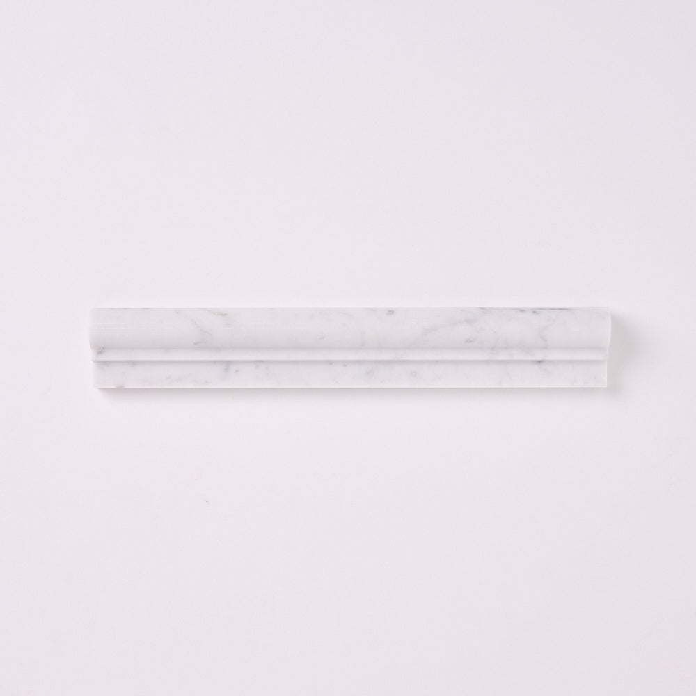 Carrara White Marble 2x12 Chair Rail Polished/Honed