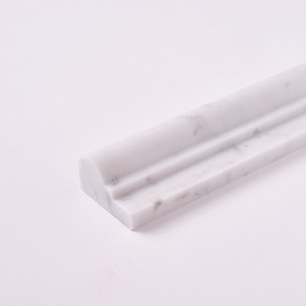 Carrara White Marble 2x12 Chair Rail Polished/Honed