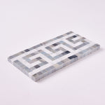 Load image into Gallery viewer, Carrara White Greek Key Border with Blue Marble Polished/Honed

