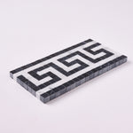 Load image into Gallery viewer, Carrara White Greek Key Border w/ Black Polished or Honed
