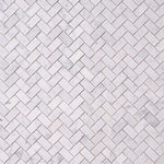 Load image into Gallery viewer, Carrara White Herringbone 1X2  Mosaic Polished/Honed
