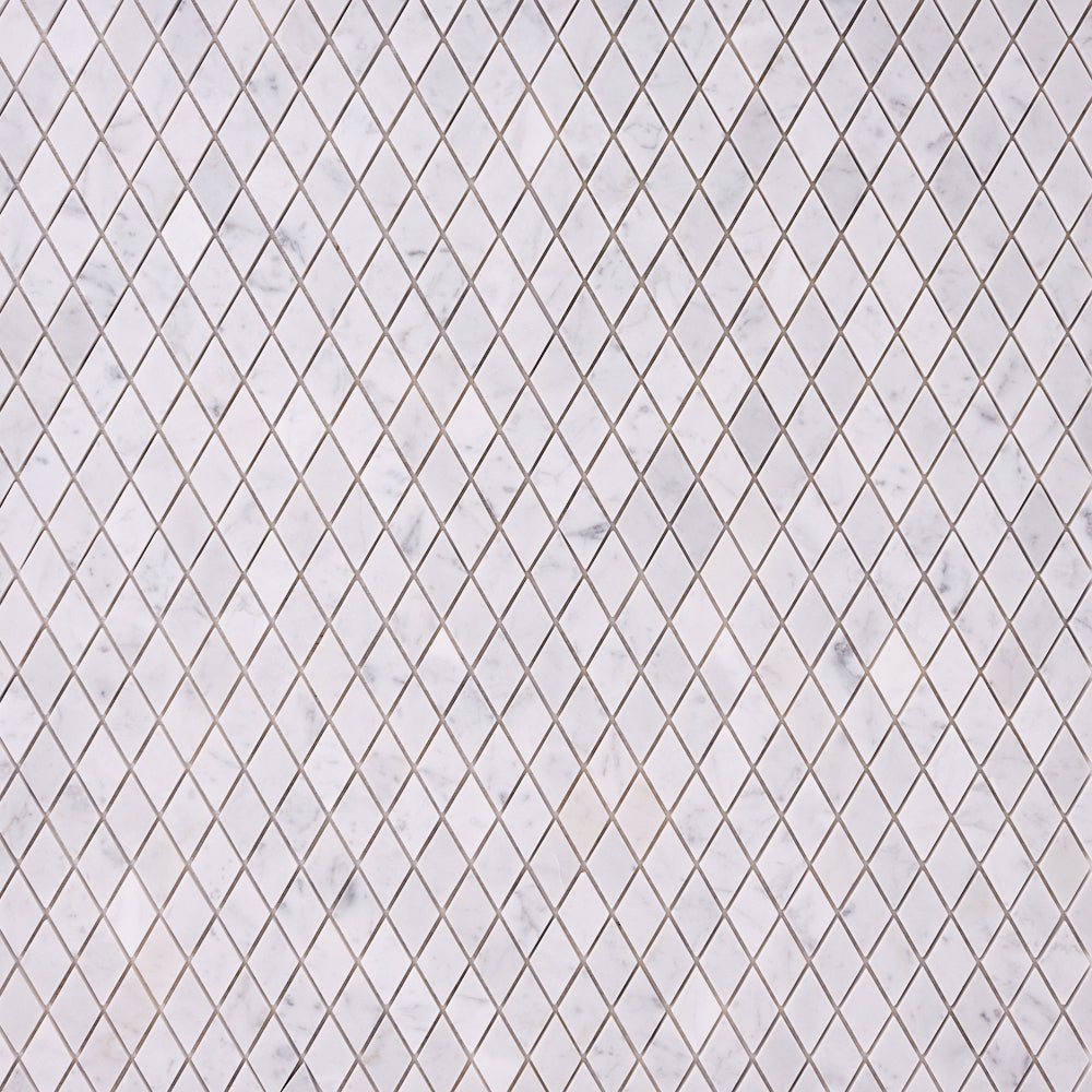 Carrara White Diamond Polished/Honed Mosaic