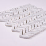 Load image into Gallery viewer, Carrara White Mini Chevron Mosaic Polished/Honed
