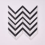 Load image into Gallery viewer, Carrara White Chevron with Black Marble Polished/Honed
