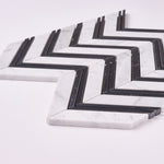 Load image into Gallery viewer, Carrara White Chevron with Black Marble Polished/Honed

