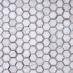 Load image into Gallery viewer, Carrara White Hexagon Phantom Hex with Blue Marble Polished/Honed

