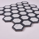 Load image into Gallery viewer, Carrara White Hexagon Phantom Hex with Black Marble Polished/Honed
