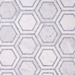 Load image into Gallery viewer, Carrara White 8x9 Milano Hexagon w/Blue Marble Mosaic

