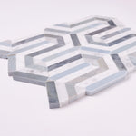 Load image into Gallery viewer, Carrara White Wiltz Blue &amp; Gray Marble Mosaic
