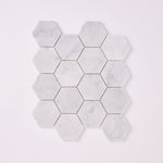 Load image into Gallery viewer, Carrara White Hexagon 3&quot;  Mosaic Polished/Honed

