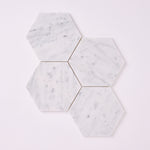 Load image into Gallery viewer, Carrara White Marble 6&quot; Hexagon Mosaic Tile

