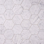 Load image into Gallery viewer, Carrara White Marble 6&quot; Hexagon Mosaic Tile
